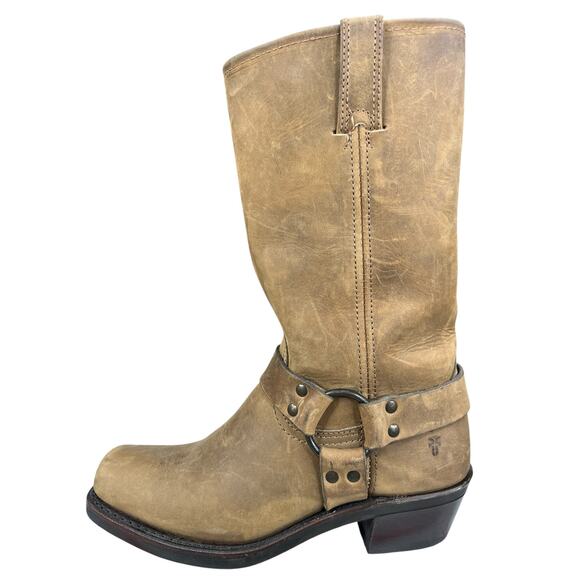 Frye Women’s 12R Brown Leather Harness Western Boot Size US 8 - Picture 3 of 10